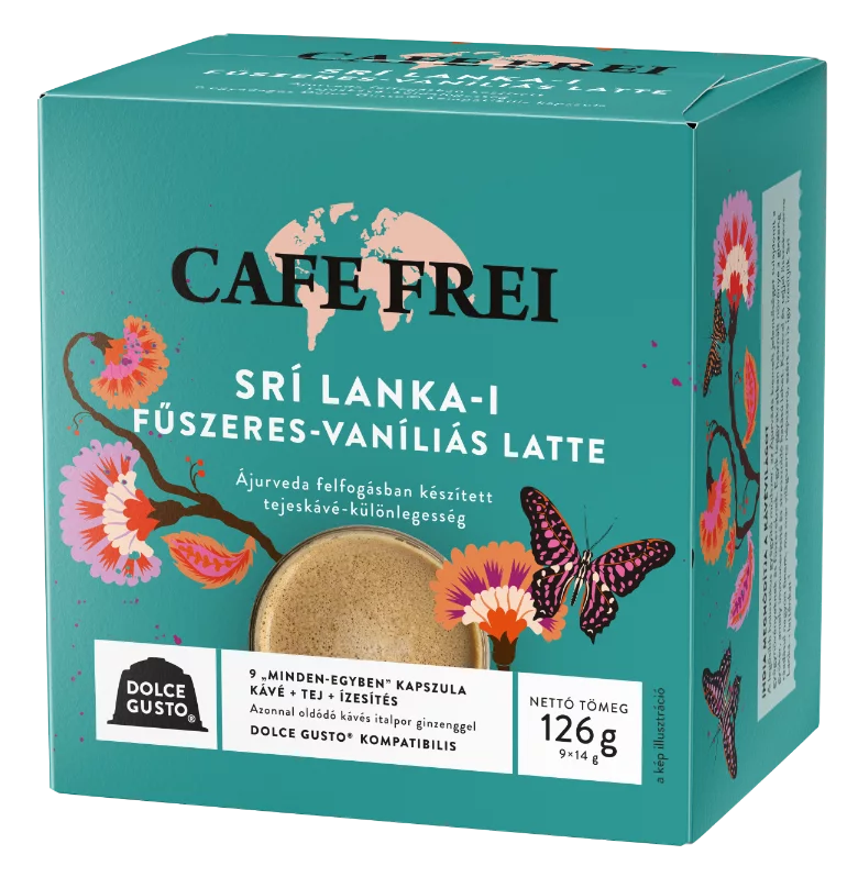 CAFE FREI Sri-Lanka-i fűszeres-vaníliás latte - Dolce Gusto kompatibilis kávékapszula, 9db