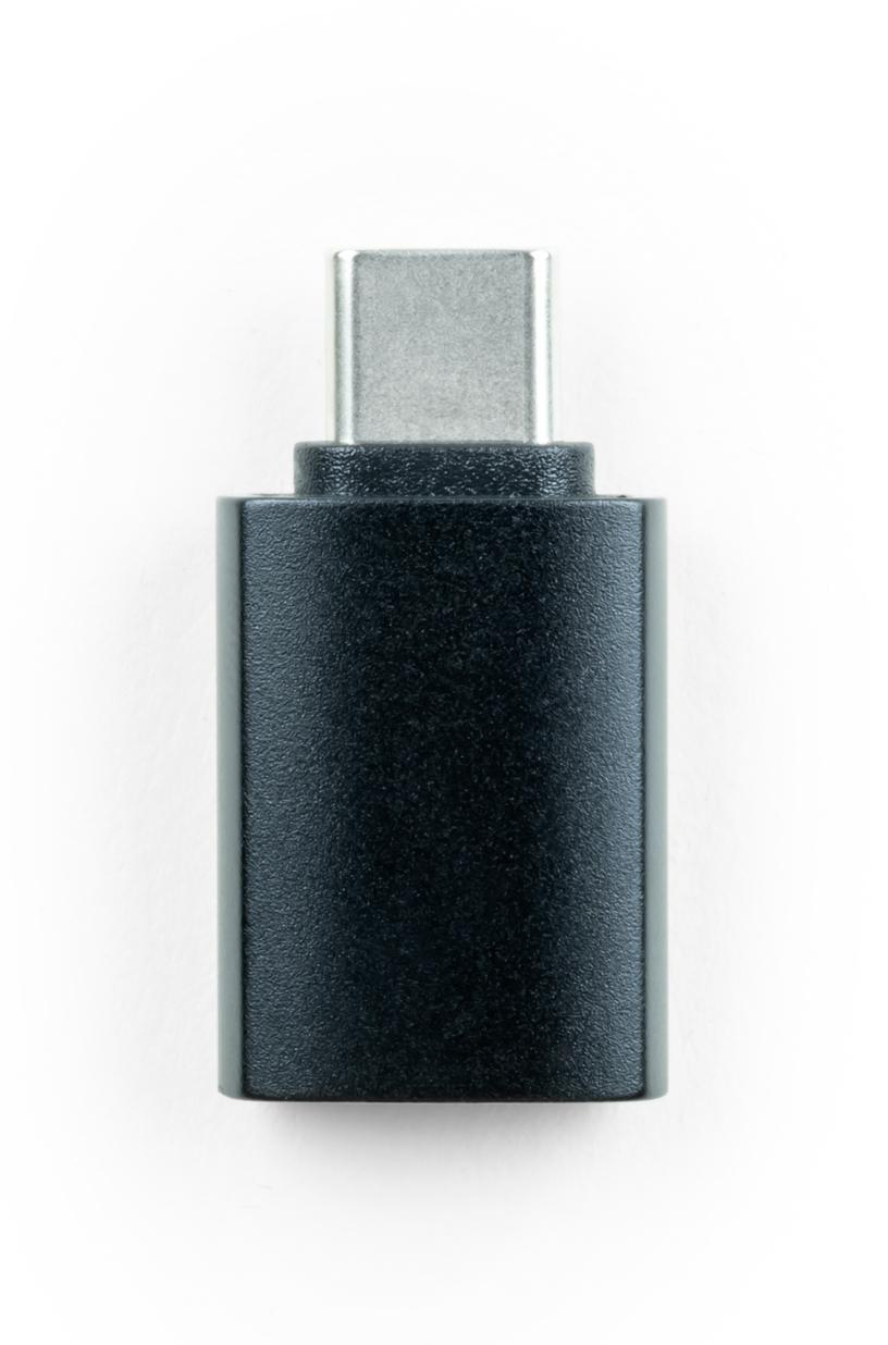 Ein schwarzes, kabelloses Tastatur- und Maus-Set auf einer weißen Oberfläche.