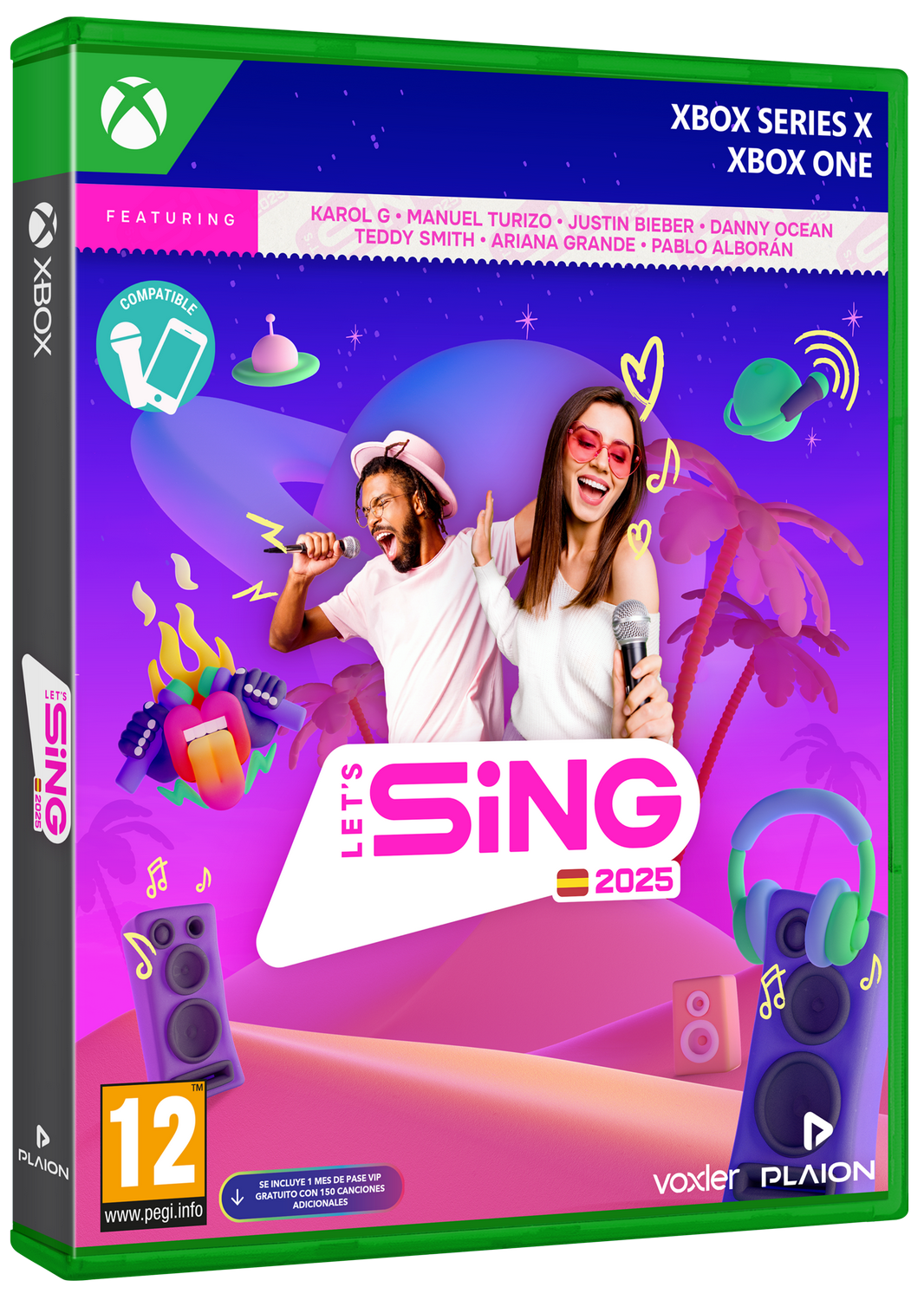 Caja de juego con dos cantantes y un karaoke. Compatible con Xbox Series X y One.