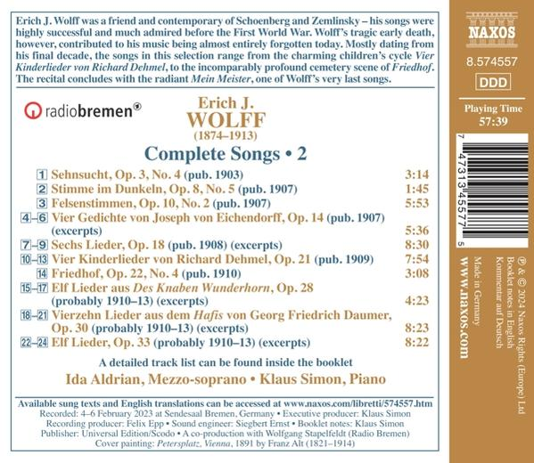 CD-Cover mit Text über Musikstücke und Credits, mit weißem Hintergrund.