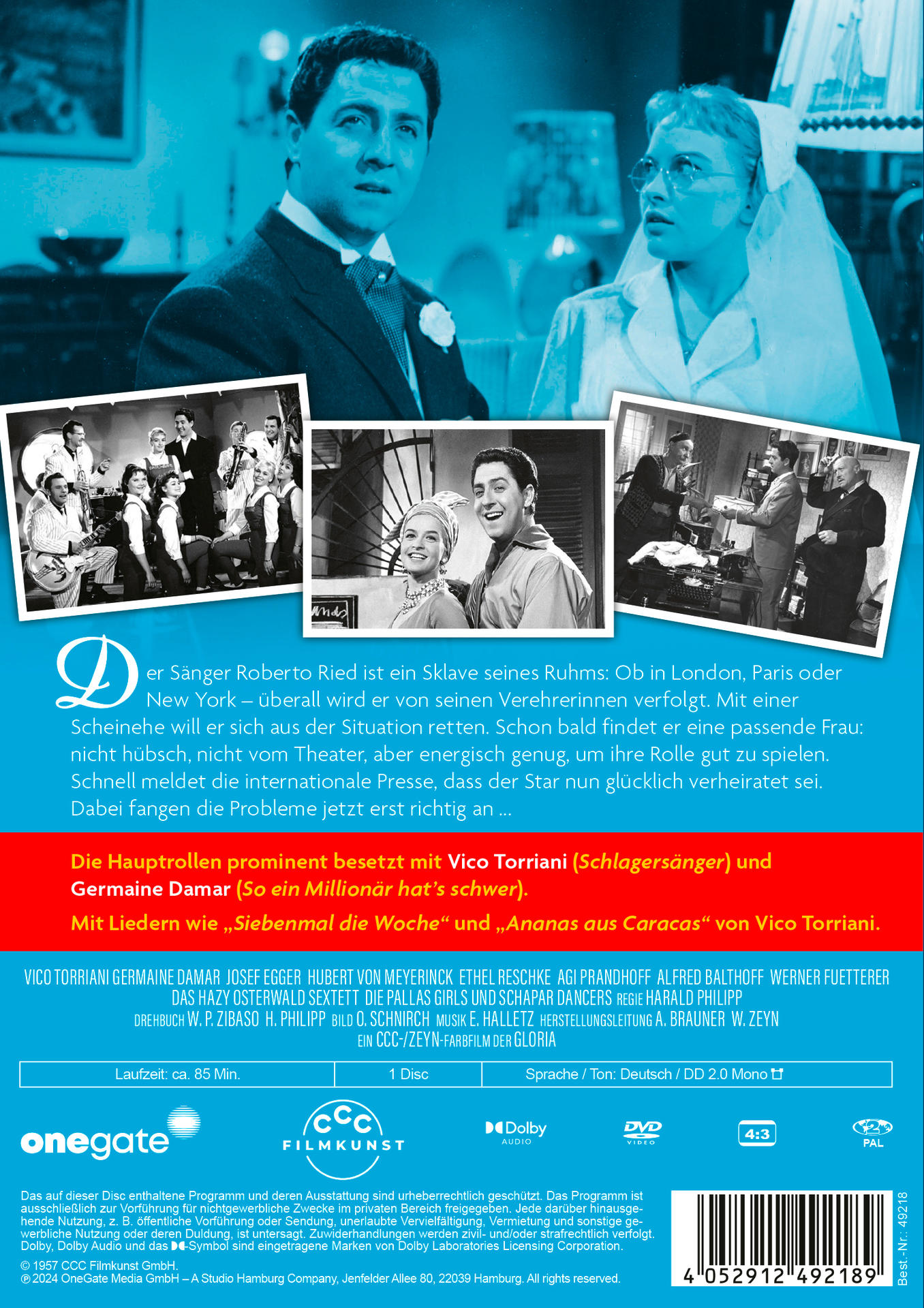 Rückseite einer DVD-Hülle mit Bildern von Personen, Text auf Deutsch und einem Filmtitel.