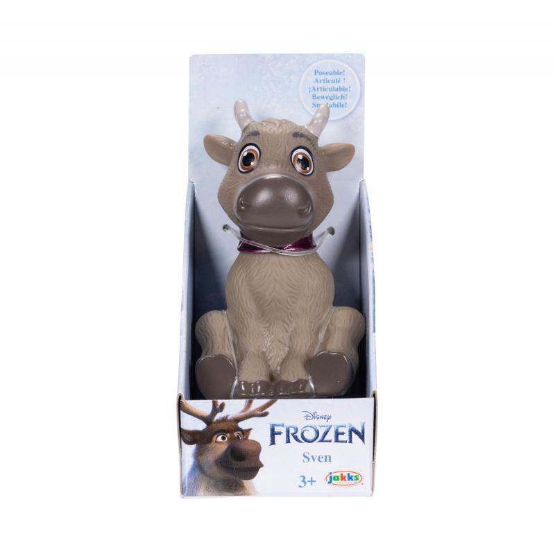 Ein Disney Frozen Sven Spielzeug in seiner Box. Rentierspielzeug für Kinder.