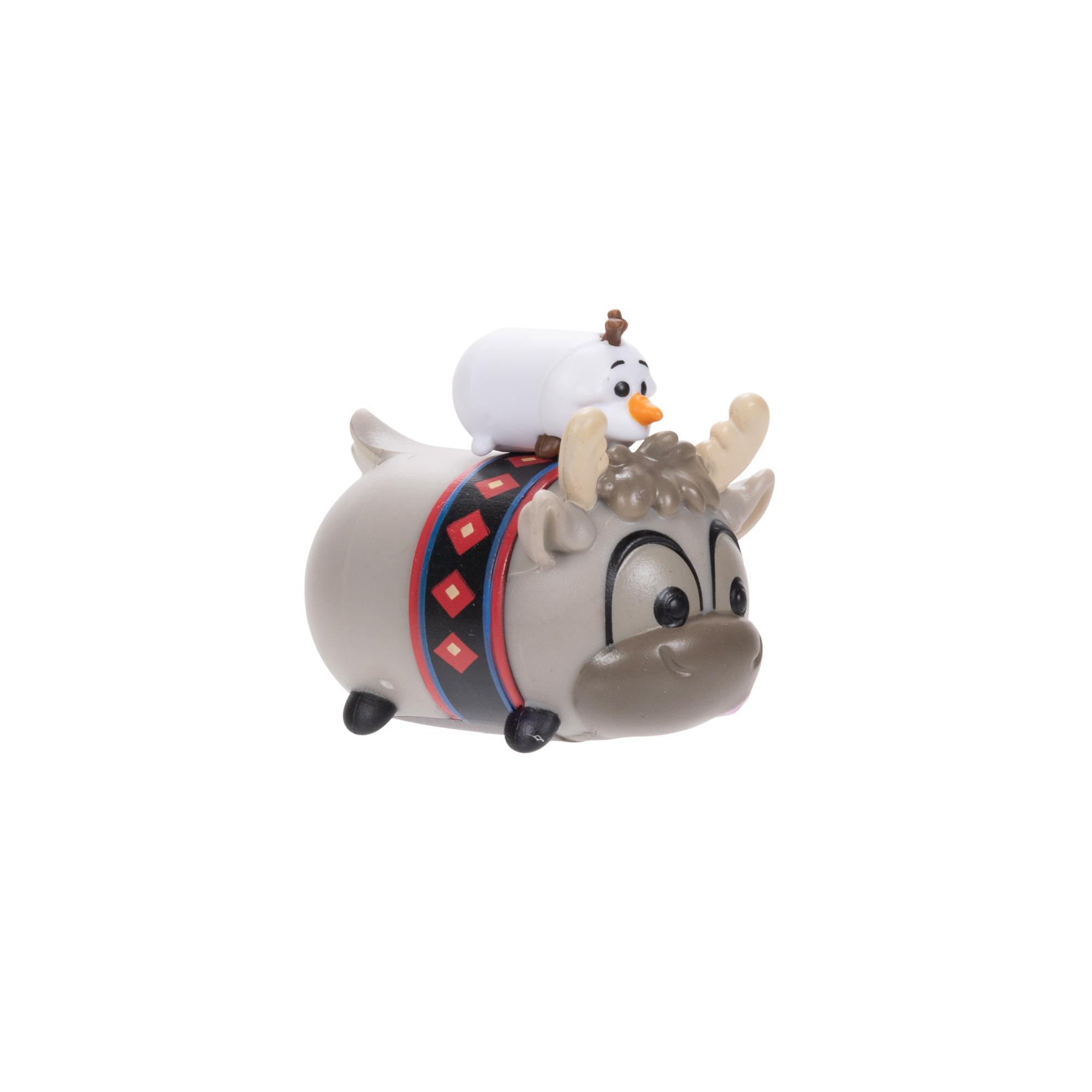Spielfigur von Sven, der Olaf trägt. Beide Charaktere stammen aus Disneys Frozen.