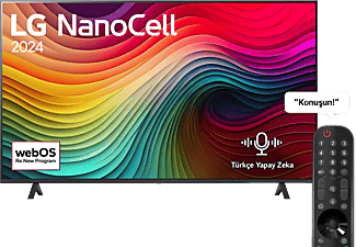LG 65NANO81T6A 65 inç 165 Ekran Uydu Alıcılı 4K Smart TV AI Sihirli Kumanda HDR10 webOS24 2024 NanoCell TV