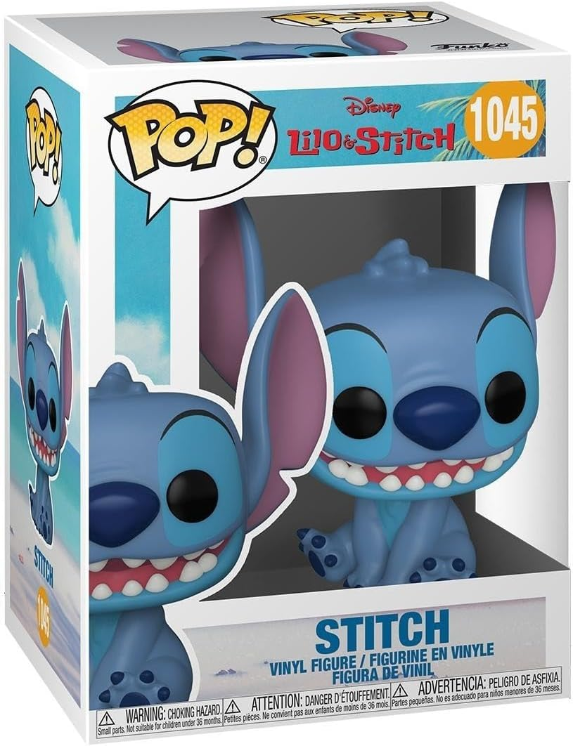 Figura de Stitch en una caja, sonriendo.