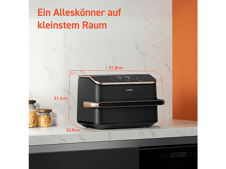 COSORI CAF-TF101S-AEUR 8-in1DualBlaze TwinFry™, 2 Kammern Airfryer, 10 Liter Heißluftfritteuse
