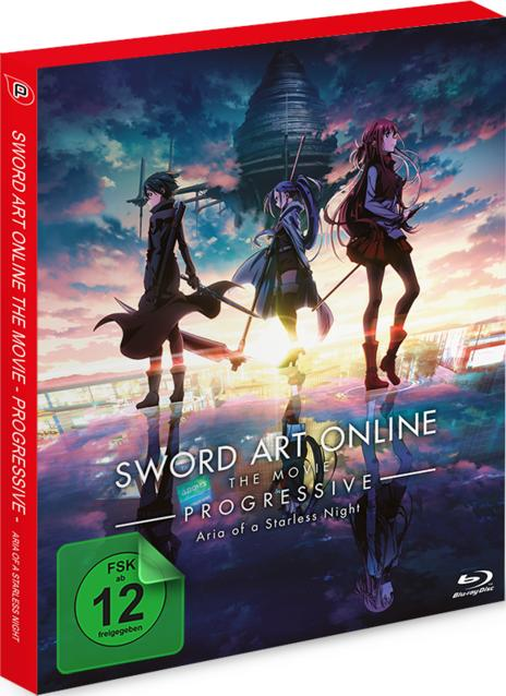 Eine Filmbox von 'Sword Art Online: Progressive' zeigt Anime-Charaktere auf dem Cover.
