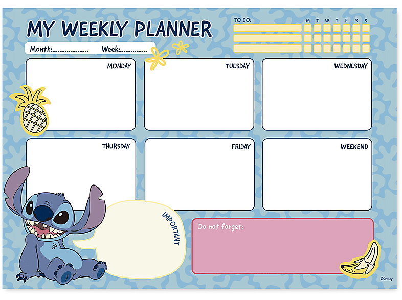 Planner Settimanale Stitch A4