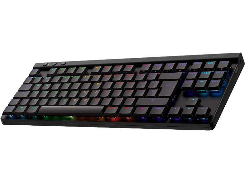 Logitech G G515 Lightspeed TKL, Bluetooth, USB, Cable, RGB Lightsync, Teclas PBT, Interruptores táctiles, Personalizable, Negro