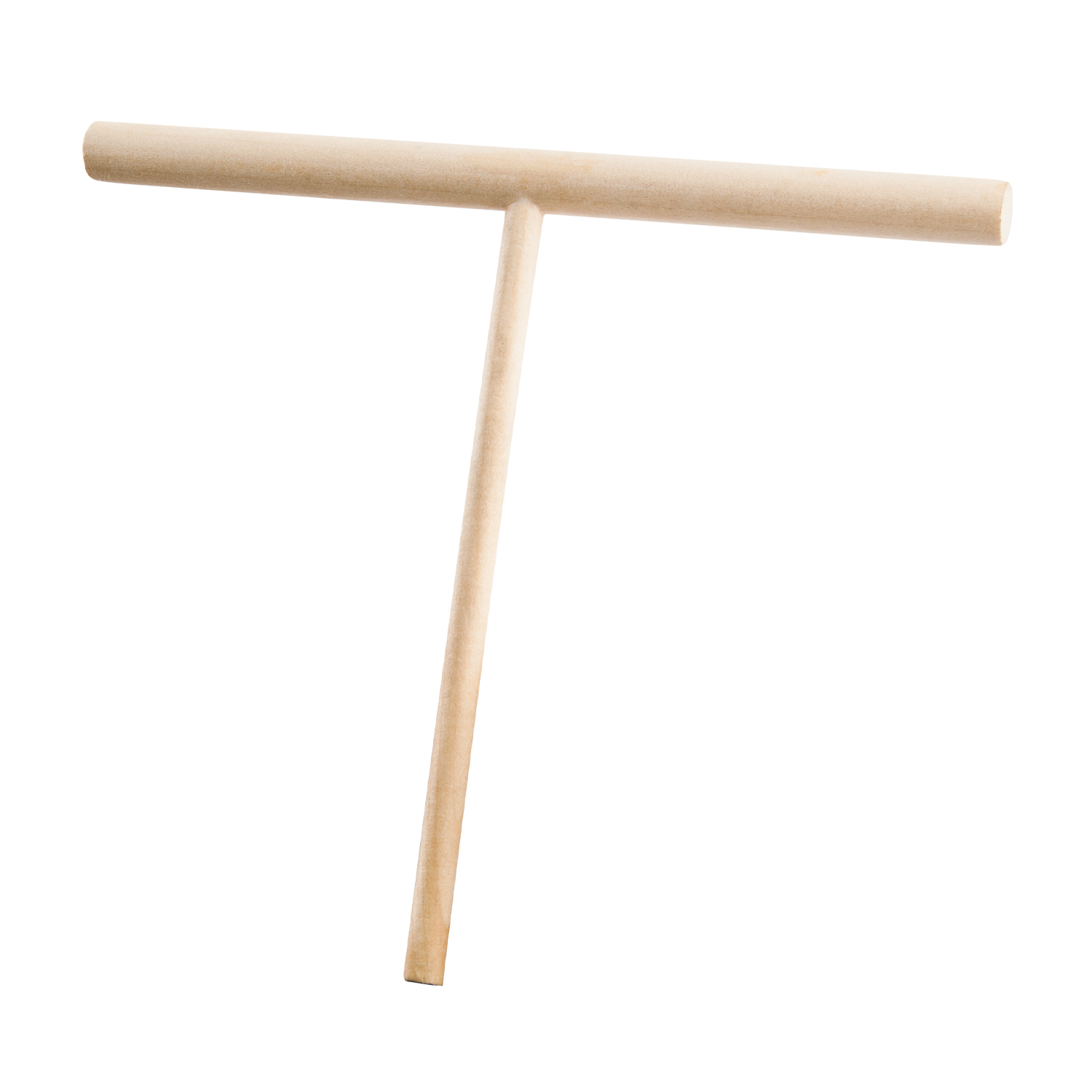 Strumento di diffusione per crepe in legno su sfondo bianco, a forma di T.