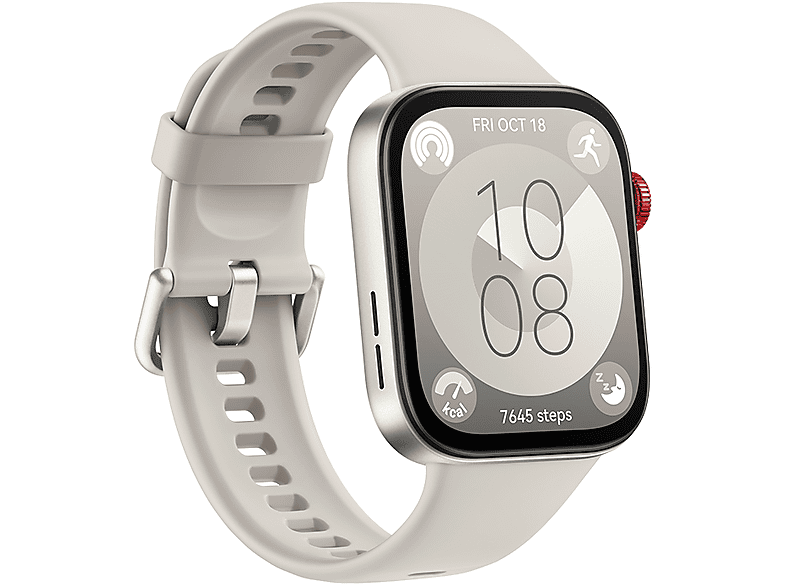 HUAWEI FIT 3 Smartwatches Aluminiumlegierung Fluorelastomer-Armband, 130-210 mm, Weiß/Silber