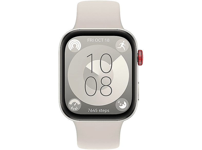 HUAWEI FIT 3 Smartwatches Aluminiumlegierung Fluorelastomer-Armband, 130-210 mm, Weiß/Silber