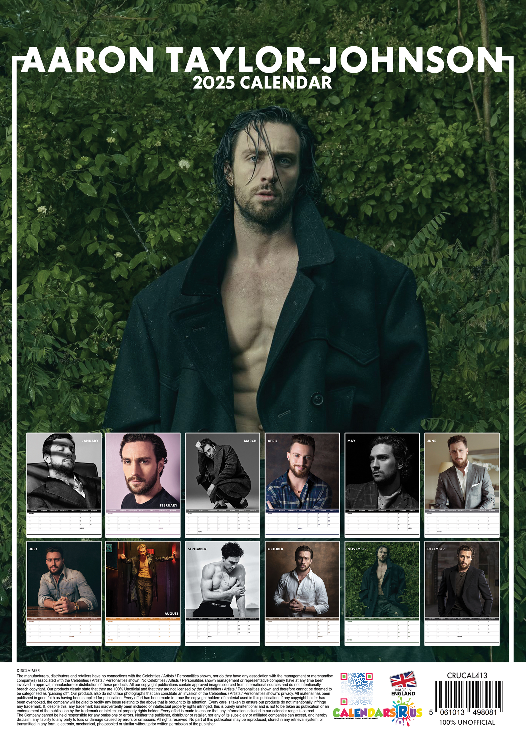 Aaron Taylor-Johnson - 2025 Calendar - A3-as naptár