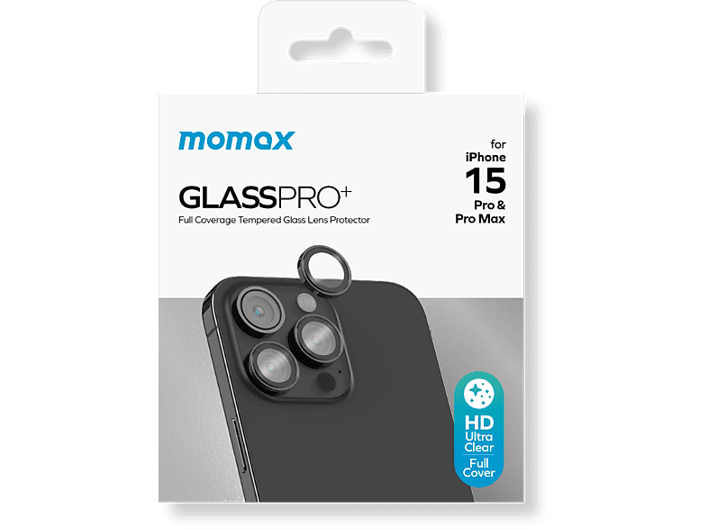 MOMAX PZAP23CL1D iPhone 15 Pro/15 Pro Max Lens Koruyucu Siyah