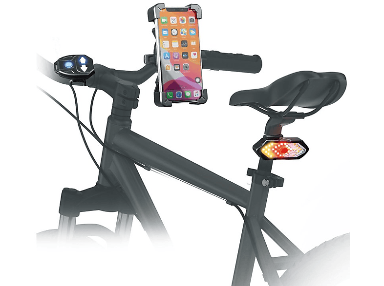 SBS 42049 Wireless Kit Light & Mount, Kabelloses Beleuchtungs-Kit mit Smartphone-Lenkerhalterung