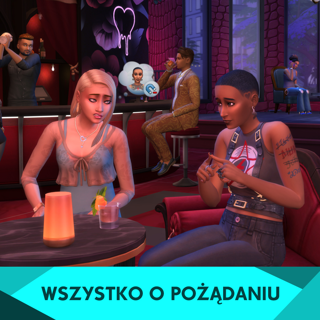 Ludzie w barze. Kobieta rozmawia, inna patrzy. Barman robi drinki.