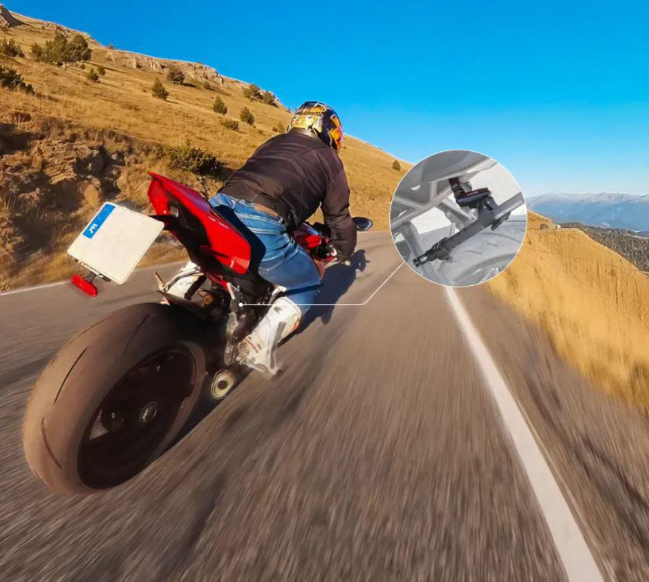 INSTA360 Motorrad Selfie Stick, Stützklemme, Schwarz