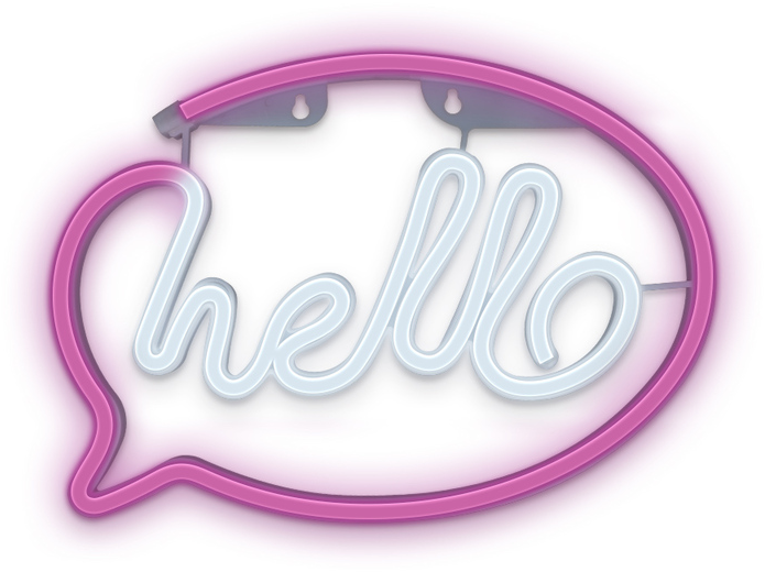 FOREVER LIGHT "Hello" feliratos neon LED tábla, USB csatlakozóval, falra akasztható (RTV100232)