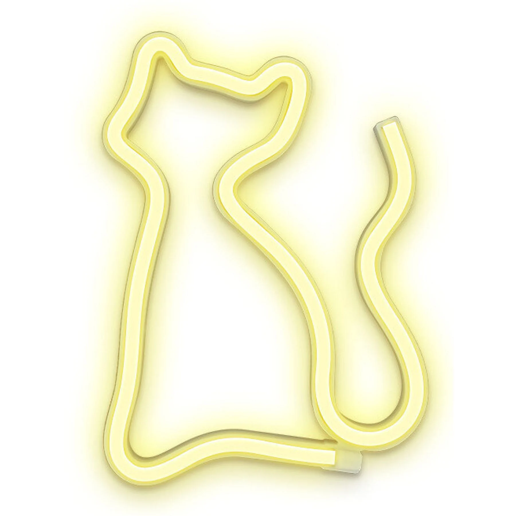 FOREVER LIGHT Cica mintás neon LED tábla, USB csatlakozóval, falra akasztható, sárga (RTV100209)