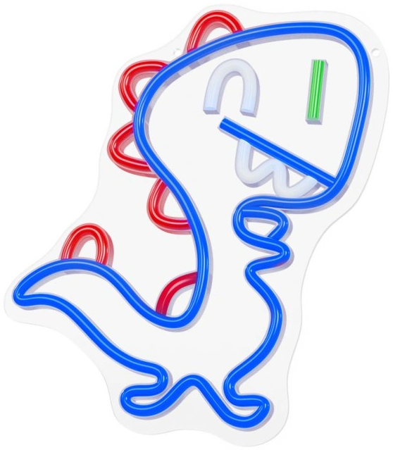 FOREVER LIGHT Jurassic baby dino mintás neon LED tábla, USB csatlakozóval, falra akasztható (RTV100441)