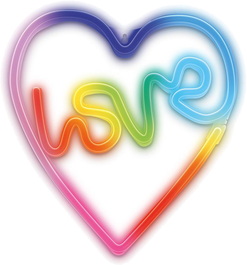 FOREVER LIGHT "Love" felirat szív formában neon LED tábla, USB csatlakozóval, falra akasztható, RGB (RTV100439)