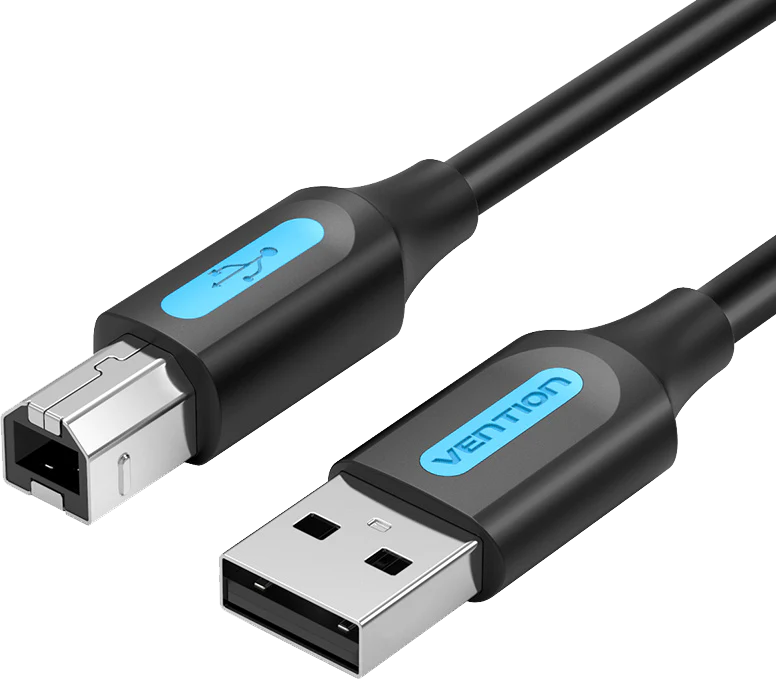 VENTION USB-A 2.0 nyomtatókábel, 1,5 méter, fekete (COQBG)