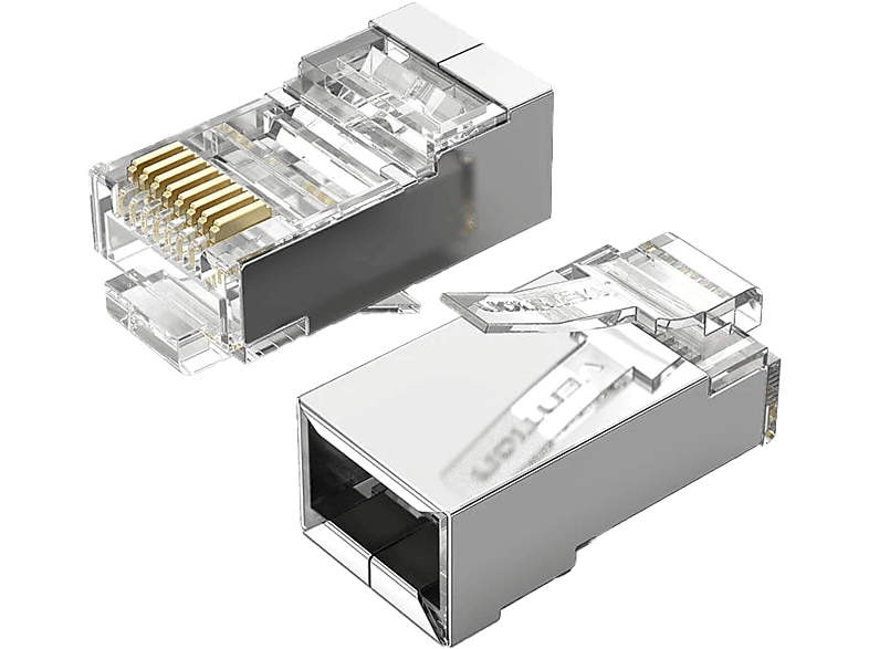 VENTION Cat.6A FTP szerelhető RJ-45 csatlakozó, átlátszó, 10 db-os csomag (IDGR0-10)