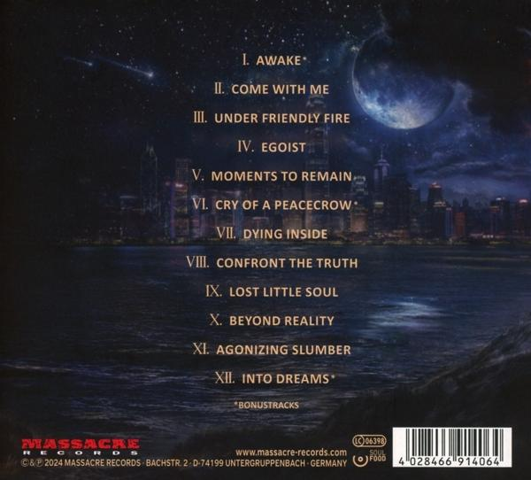 Albumcover mit einer Nachtstadt, einem Mond und einer Titelliste.