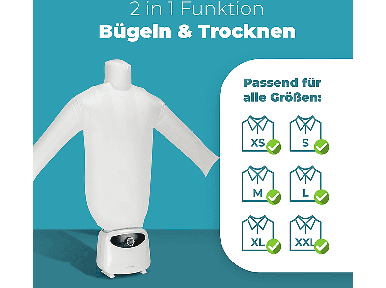 Profi Care PC-HBB 3117 Hemden-/Blusen- und Hosenbügler (1400 Watt Wassertank, Weiß) — Foto 3 von 5