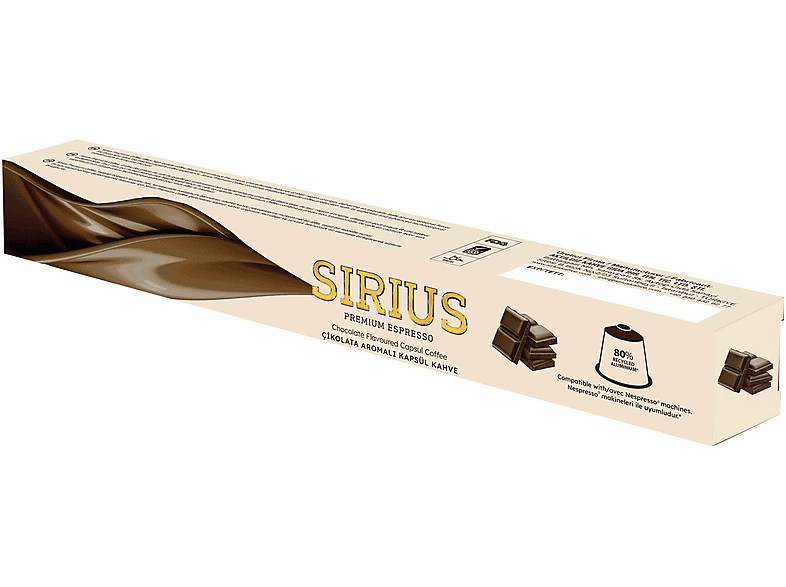SIRIUS Premium Çikolata Aromalı Kapsül Kahve (Nespresso Uyumlu) 10 Adet_0