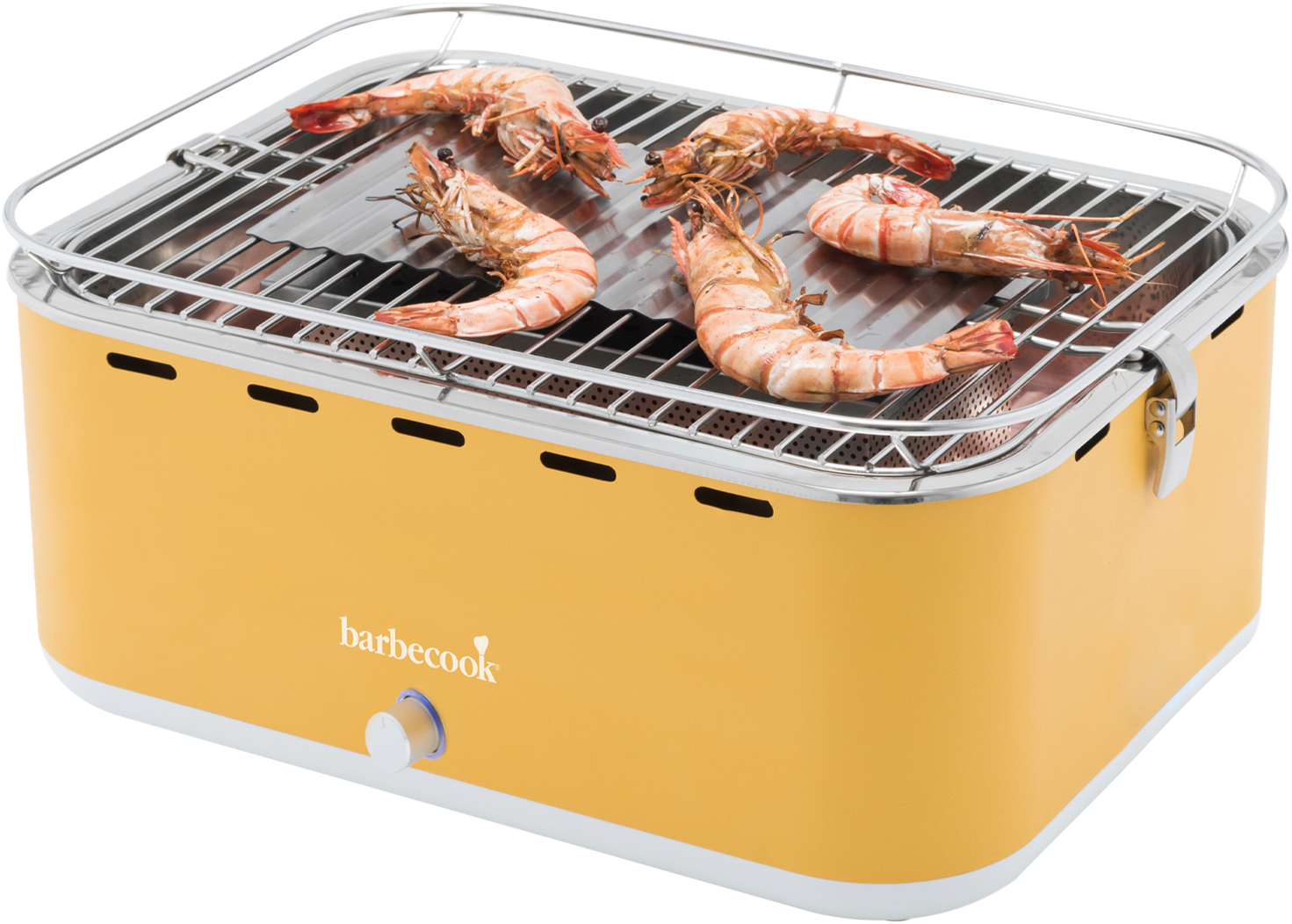 BARBECOOK Carlo asztali faszenes grill, sárga, 44x33x21cm (BC-CHA-1016)