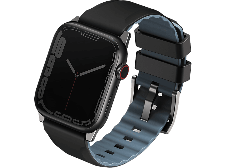 Uniq Armband Apple Watch 38/40/41 Mm Linus Airosoft Silicone Strap Zwart (uniq-41mm-linusblk) Voor Smartwatch