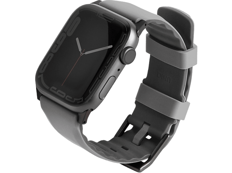 Uniq Armband Apple Watch 42/44/45/49 Mm Linus Airosoft Silicone Strap Grijs (uniq-45mm-linusgry) Voor Smartwatch