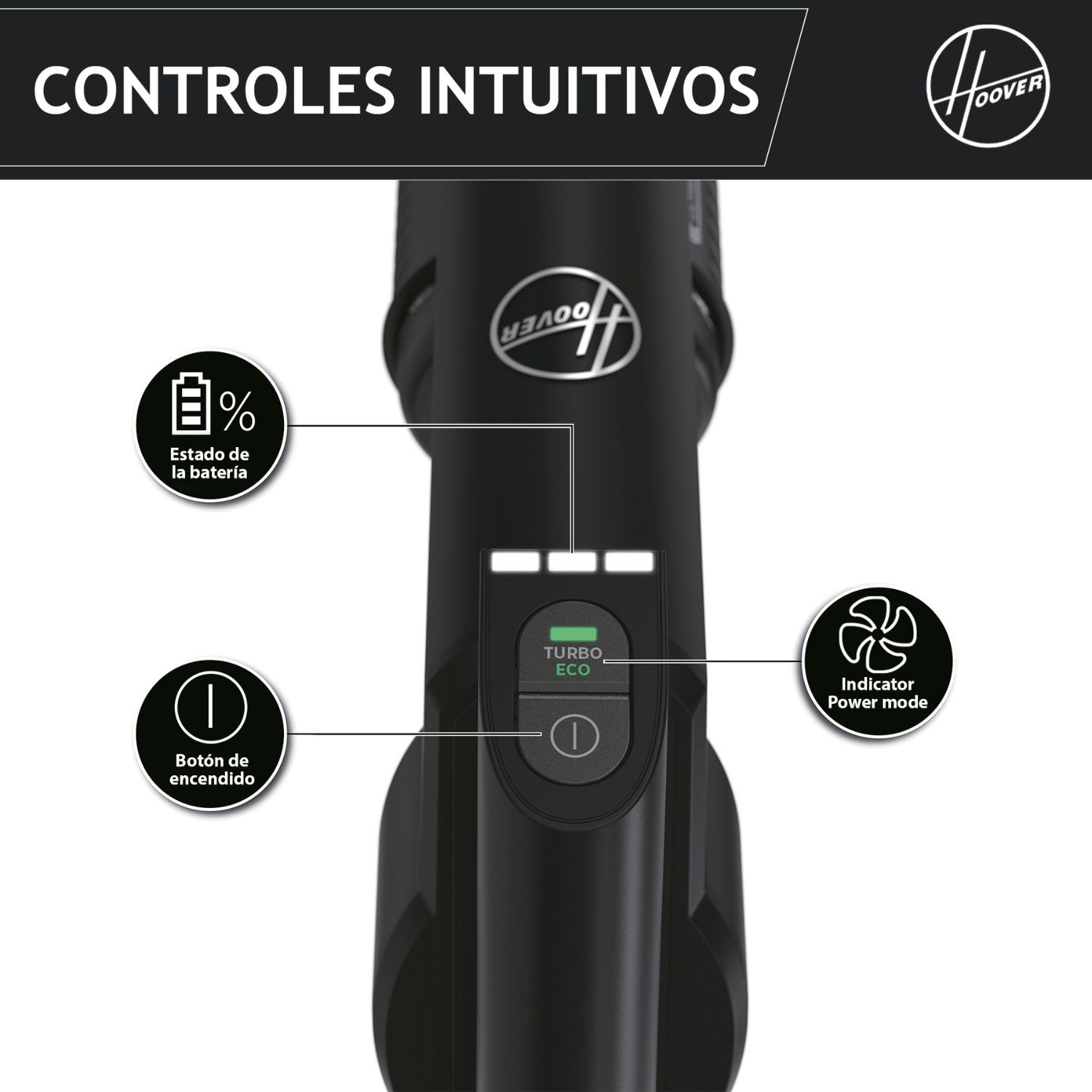 Aspirador escoba - Hoover HF2 HOME, Sin cable, Ultraligera, Cepillo anti-enredos, Luces LED, Rojo