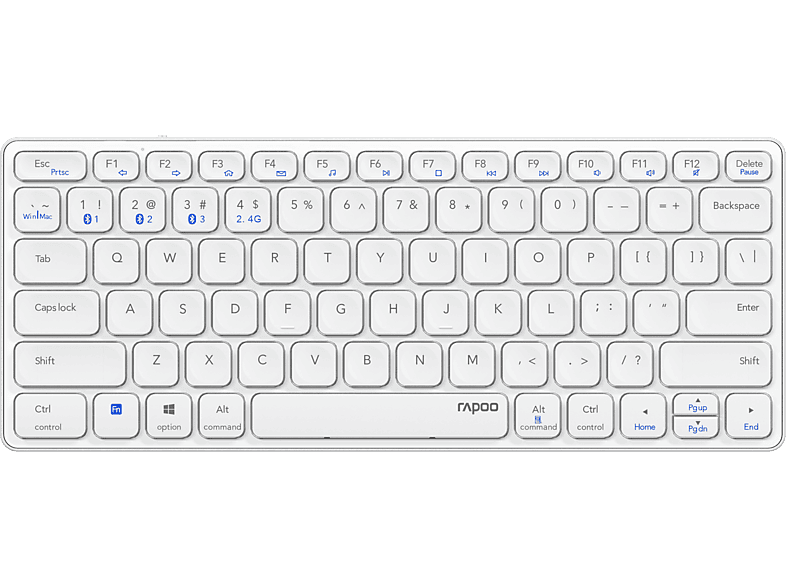 RAPOO E9600M, Tastatur, Scissor, Kabellos, Weiss