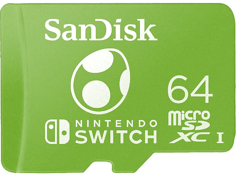 Tarjeta micro SDXC - SanDisk Licencia Nintendo, 64GB, Para Nintendo Switch 1, Lite, 100MB/s, Yoshi, Verde