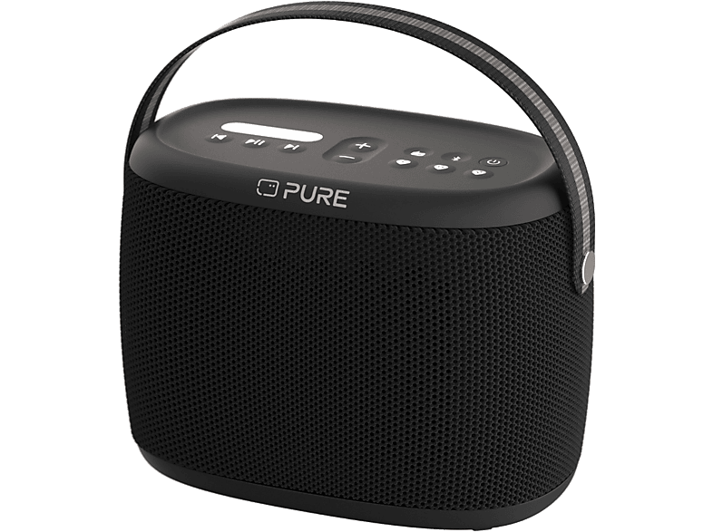 Pure Woodland Outdoor-Lautsprecher mit Bluetooth und FM/DAB+ Radio, Schwarz; Bluetooth-Lautsprecher