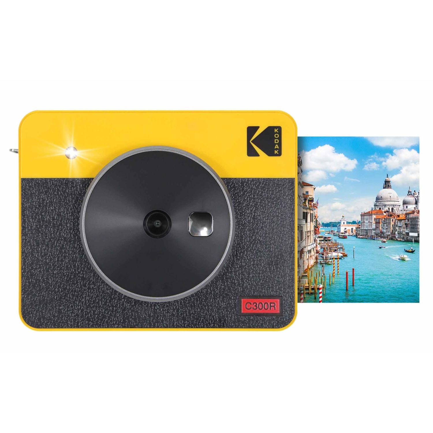 Yellow and black Kodak instant camera with an image of Venice.