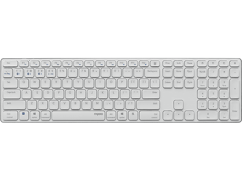 RAPOO E9800M, Tastatur, Scissor, Kabellos, Weiss