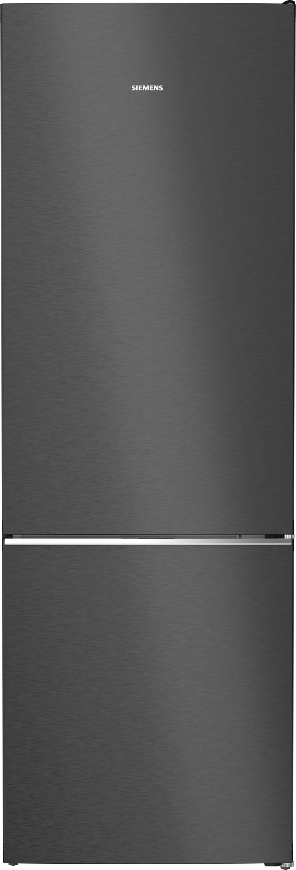 Ein schwarzer Siemens-Kühlschrank mit einem unteren Gefrierfach.