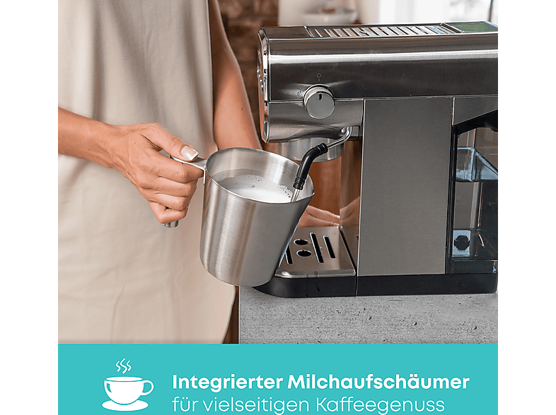 Profi Cook PC-ES-KA 1265 Espresso-Kaffeemaschine (Silber, 1360 Watt, 20 bar) — Foto 3 von 5