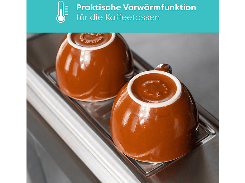 Profi Cook PC-ES-KA 1265 Espresso-Kaffeemaschine (Silber, 1360 Watt, 20 bar) — Foto 4 von 5
