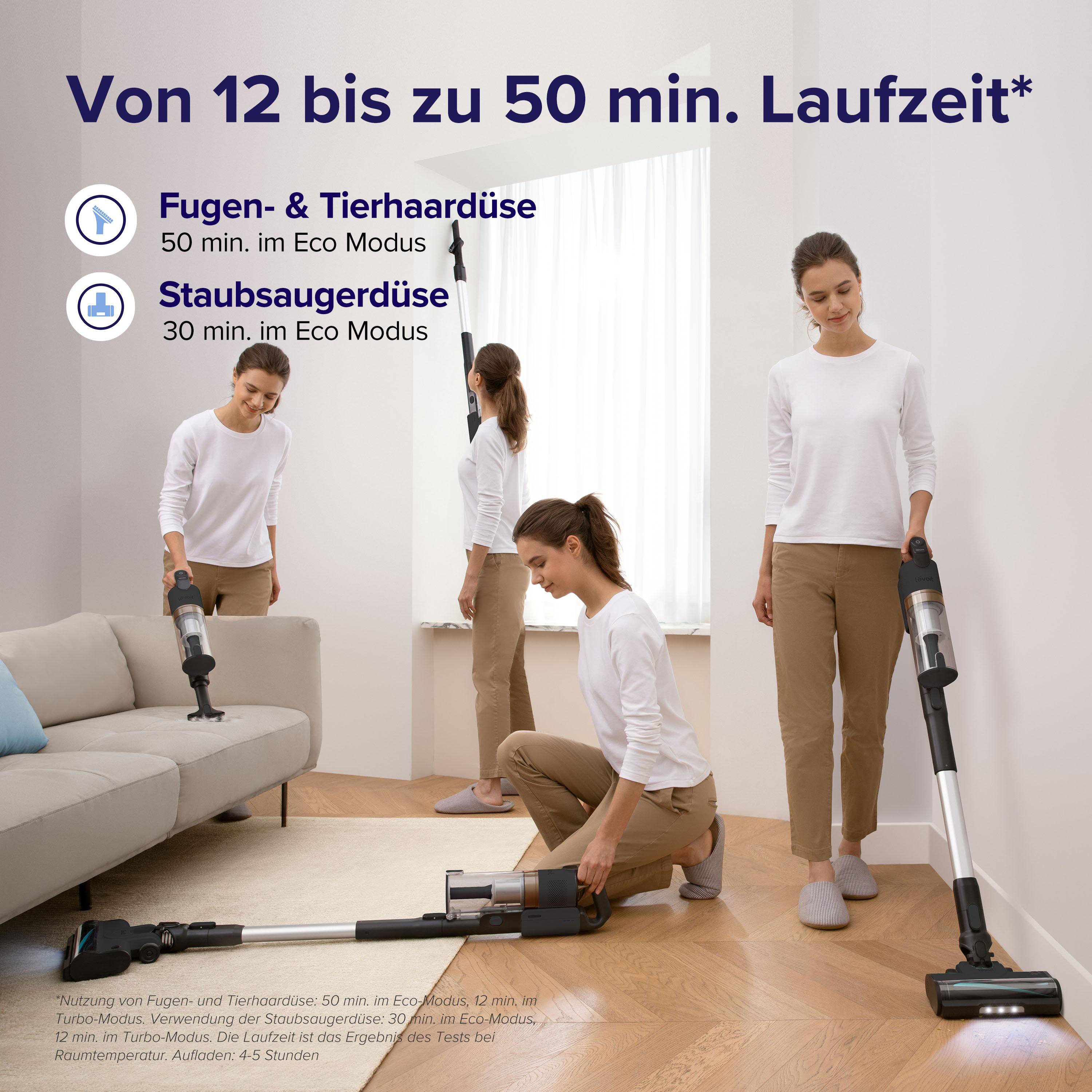 Menschen, die einen Staubsauger in einem Raum benutzen.