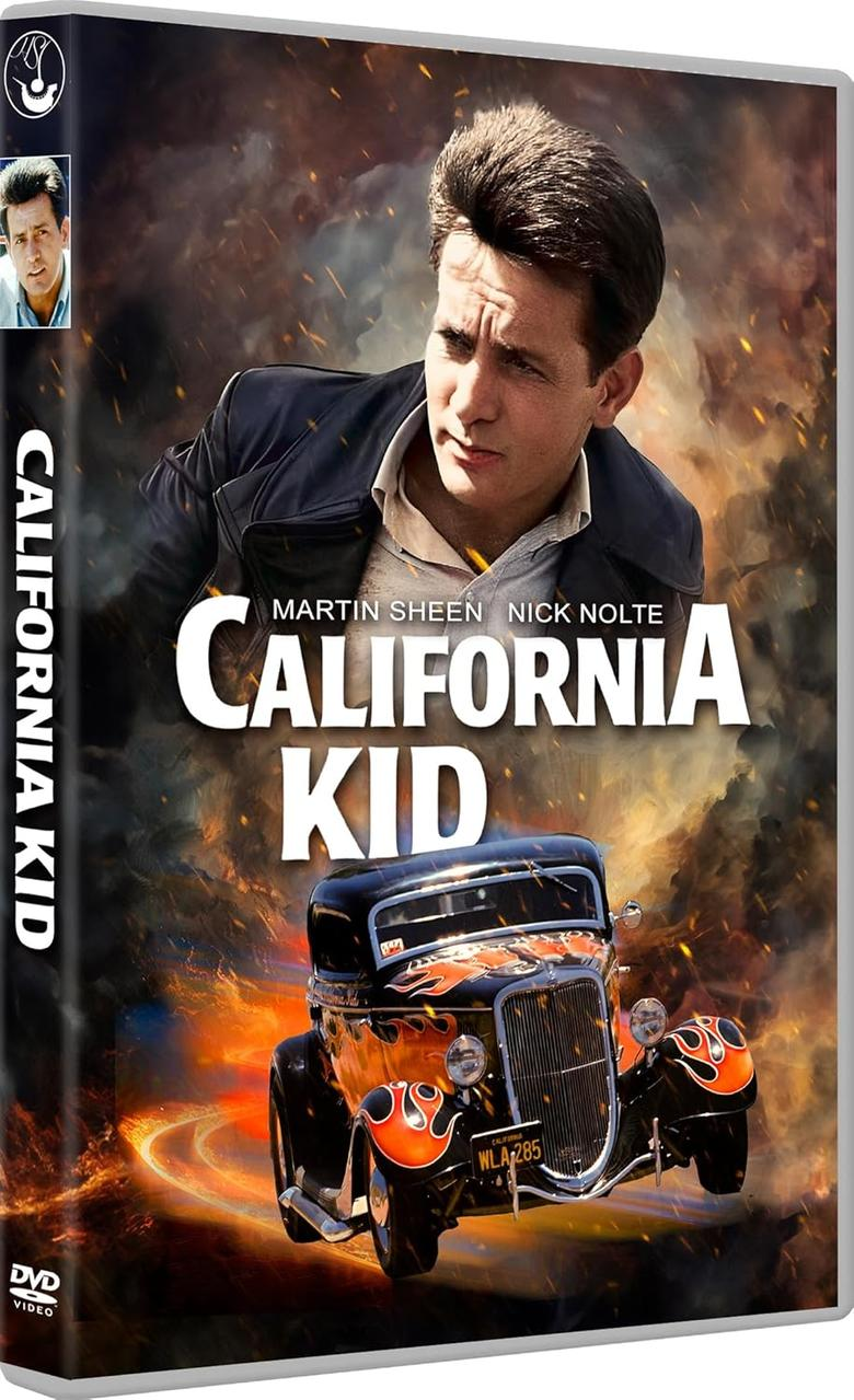 DVD-Hülle für den Film California Kid. Enthält Martin Sheen, Nick Nolte und ein klassisches Auto.