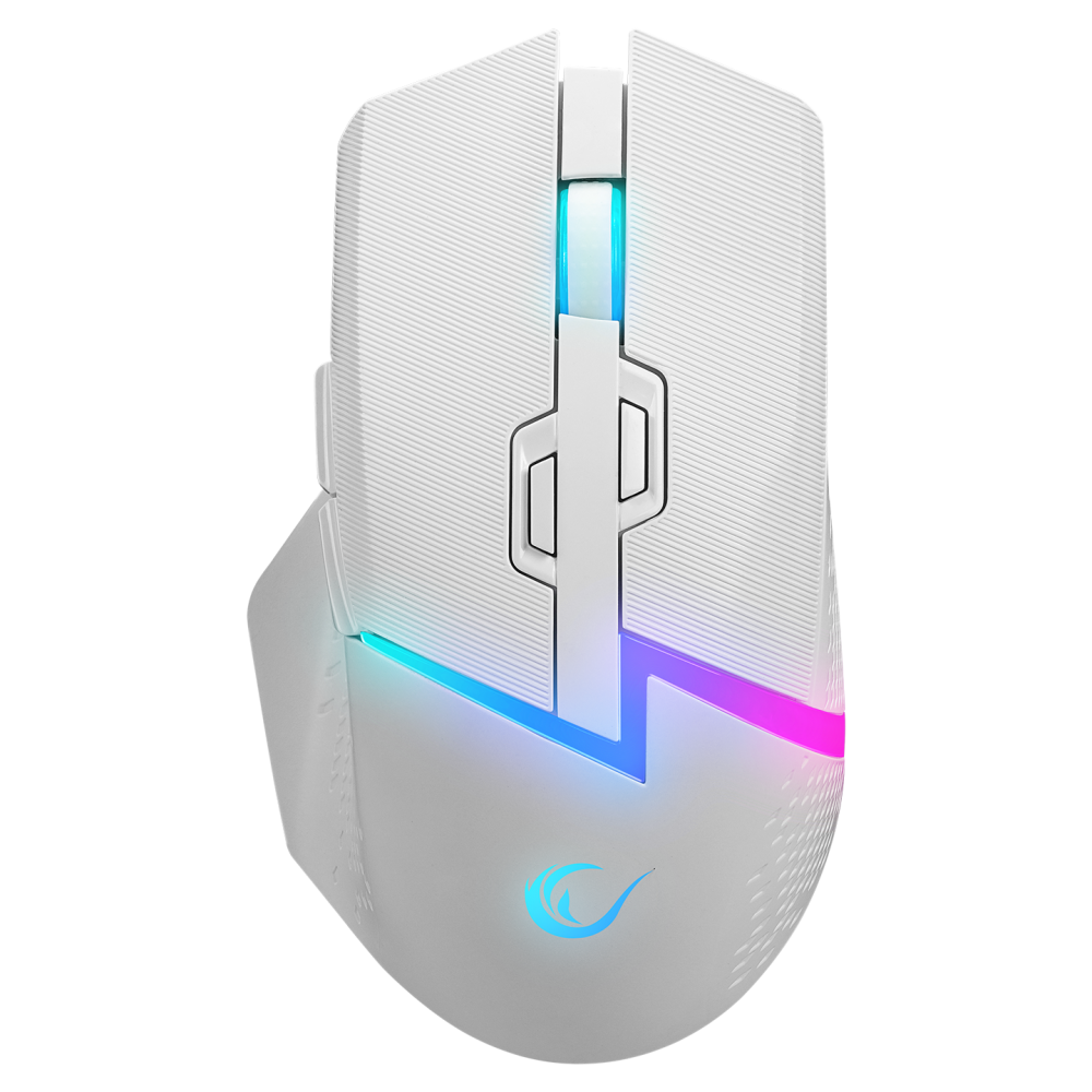 RAMPAGE Drop M3 Beyaz RGB Şarjlı Kablolu/Kablosuz 10000DPI 10D Kablosuz Gaming Mouse