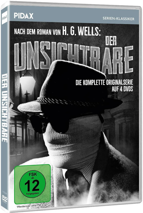DVD-Hülle für den Film 'Der Unsichtbare', mit einem bandagierten Mann.