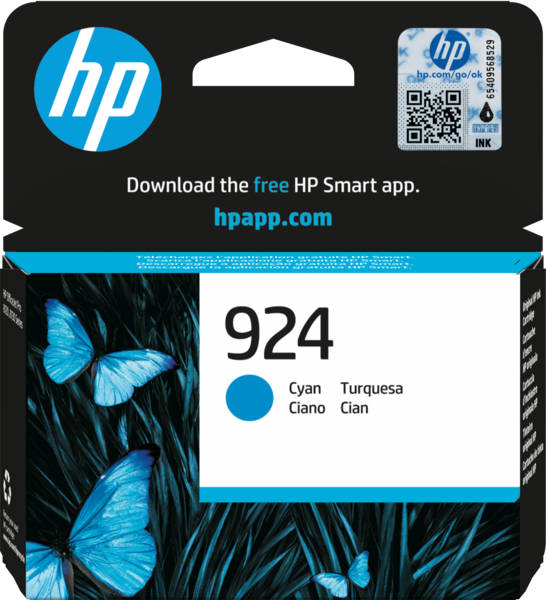 HP No. 924 eredeti tintapatron, ciánkék, 400 oldal (4K0U3NE)