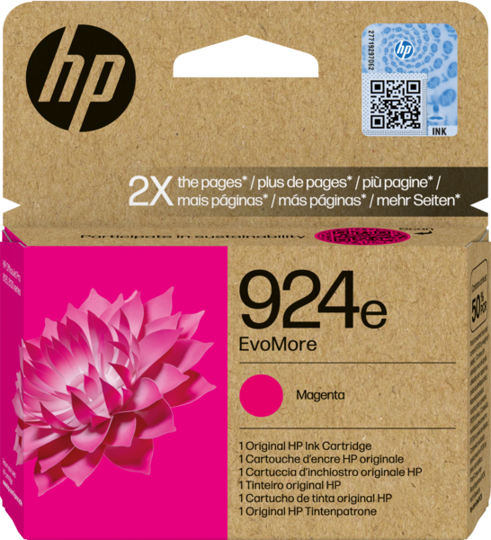 HP No. 924e EvoMore eredeti tintapatron, magenta, 800 oldal (4K0U8NE)