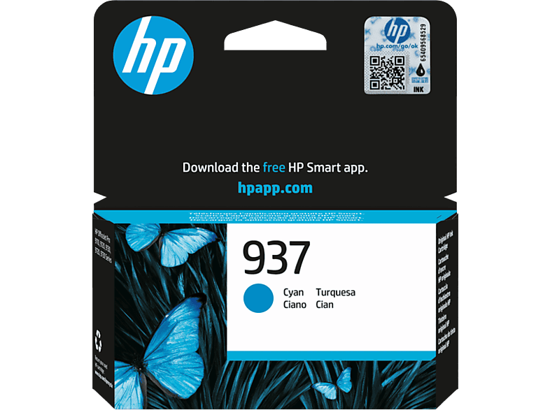 HP No. 937 eredeti tintapatron, ciánkék, 800 oldal (4S6W2NE)