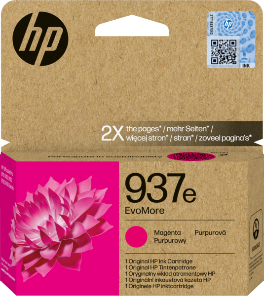 HP No. 937e EvoMore eredeti tintapatron, magenta, 1650 oldal (4S6W7NE)